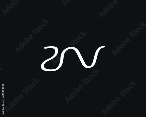 Creative ZN Letter Logo Design Template Vector