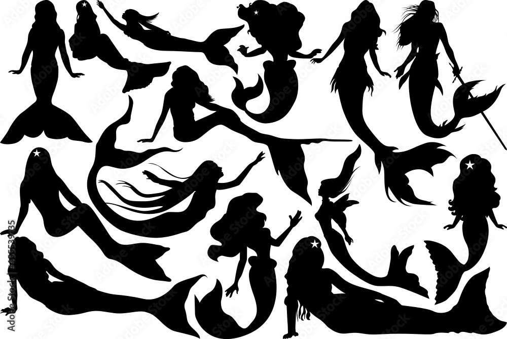 Mermaid SVG Cut Files | Mermaid Silhouette | Little Mermaid Svg | Sea