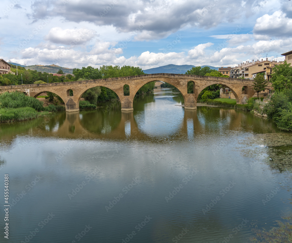 Puente la Reina (Queen's Bridge), a lovely historical village on the Way of St. James pilgrimage route to Santiago de Compostela, Navarra, Spain