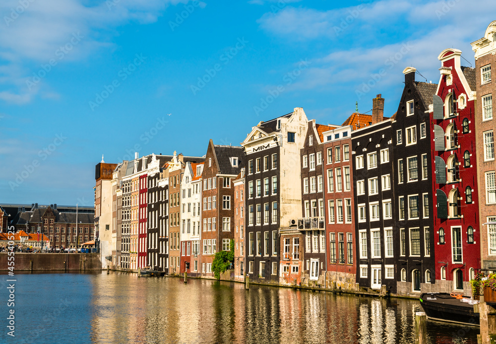 Damrak Waterfront in Amsterdam, the Netherlands