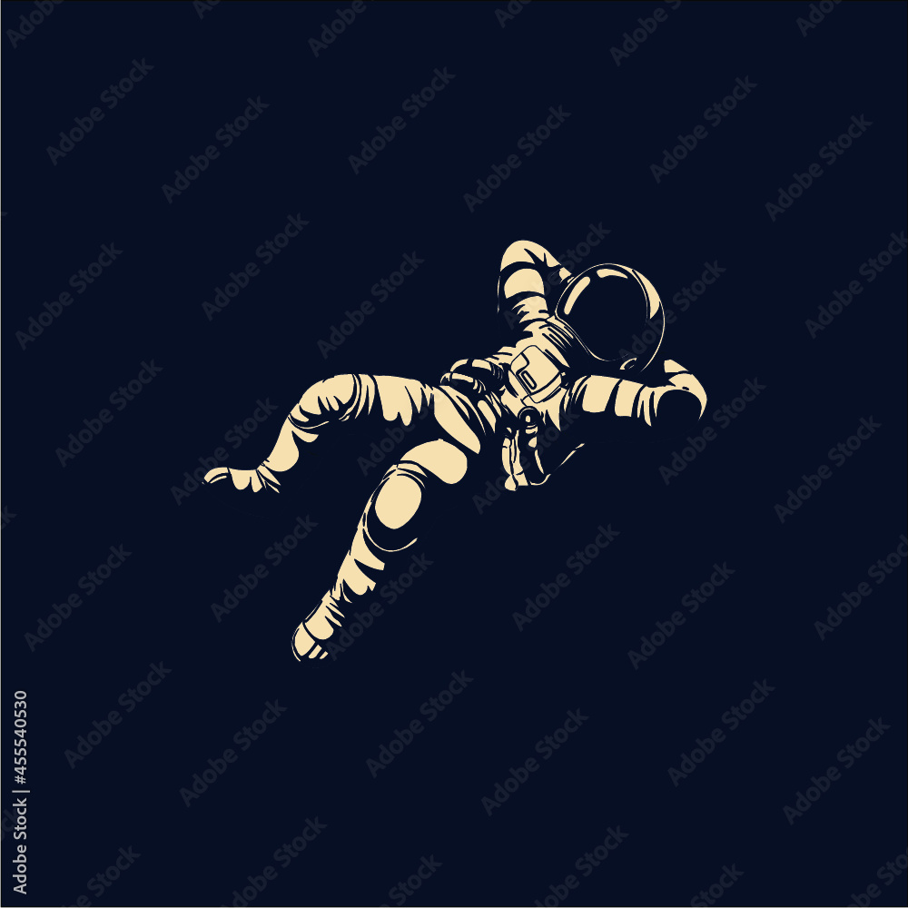 Fototapeta premium icon logo vector astronaut chilling