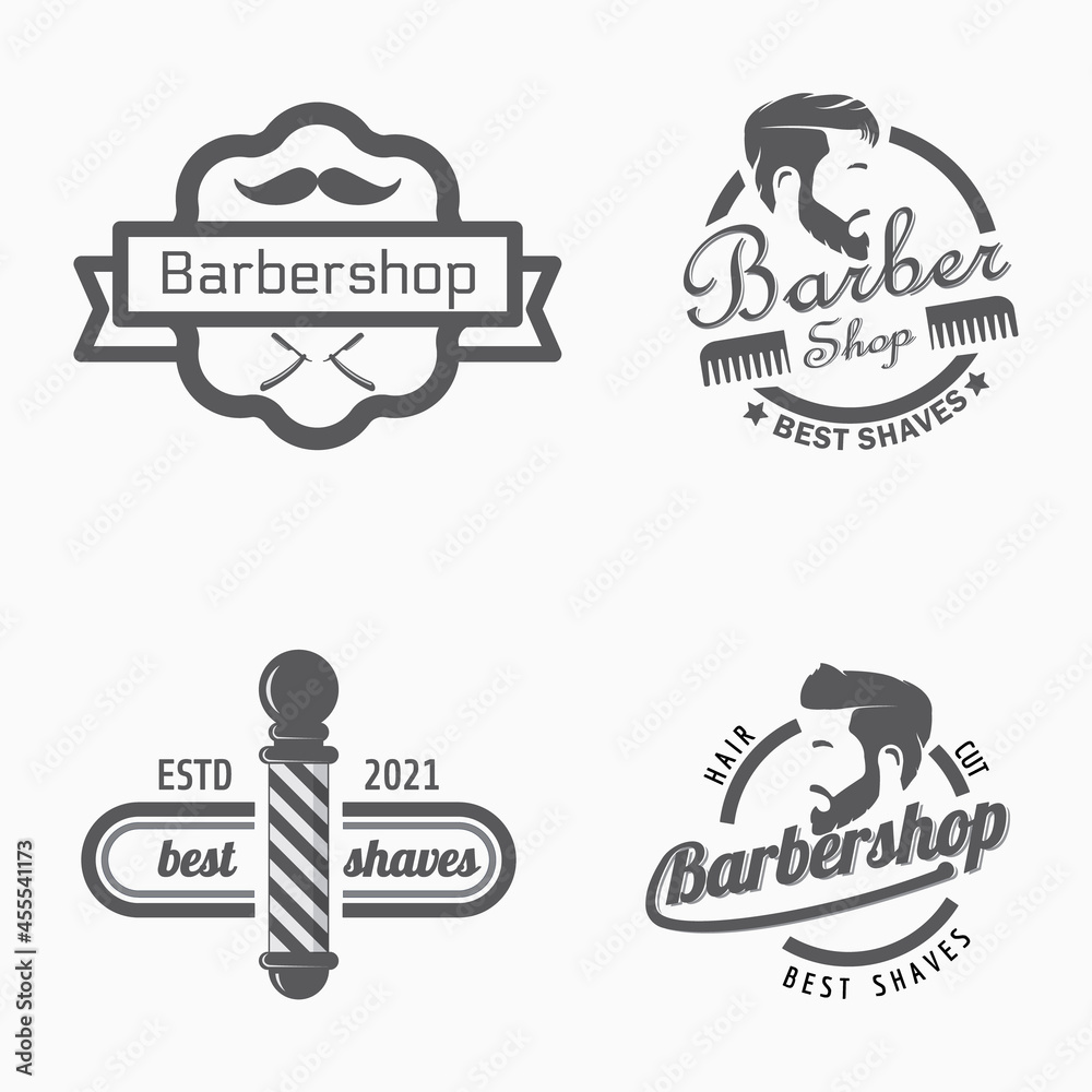 Fototapeta premium collection barber shop logo design template. vintage style logo