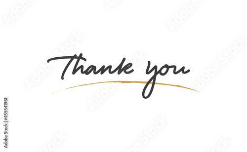 Thank You hand drawn lettering. Handwritten inscription. Thanks card. Vector illustration.