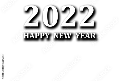 Happy New Year 2022 text design. Business diary cover for 2022 with wishes. Design template for brochure, card, poster. Illustration. Isolated on white background.