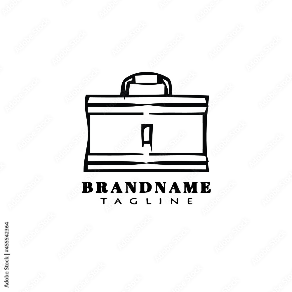 fishing cooler logo cartoon design template icon black vector fishing cooler logo cartoon design template icon black vector