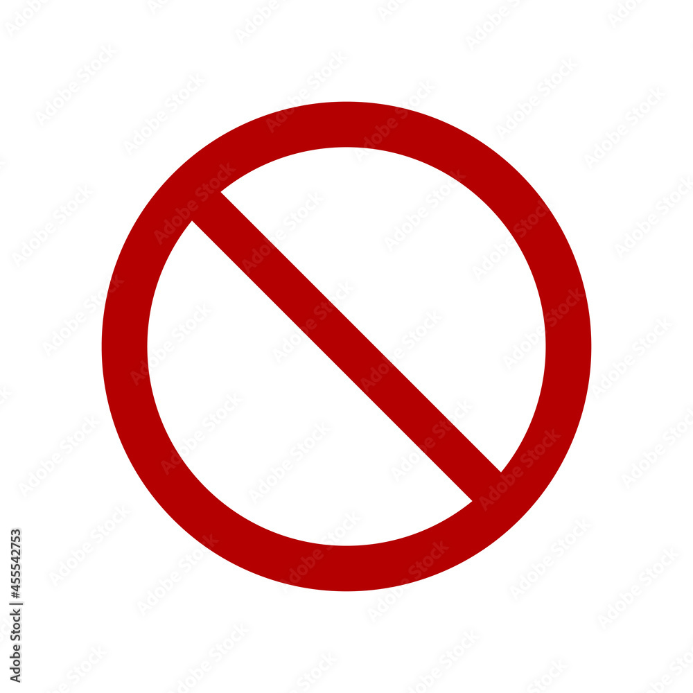 Empty prohibition sign. No symbol isolated on white. Vector illustration Empty prohibition sign. No symbol isolated on white. Vector illustration