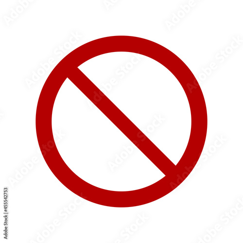 Empty prohibition sign. No symbol isolated on white. Vector illustration