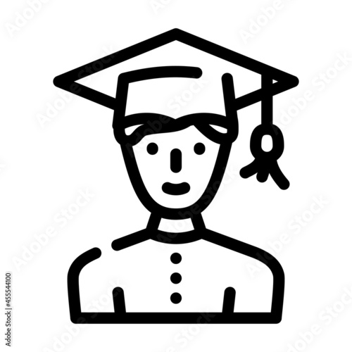 study male line icon vector. study male sign. isolated contour symbol black illustration