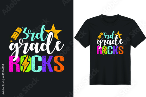 Third Grade Rocks Shirt Team 3rd Grade Teacher T Shirt- Perfect for t-shirt, posters, greeting cards, textiles, and gifts.