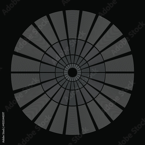 Abstract round flower design vector.