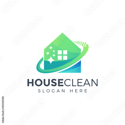 clean house logo design vector illustration