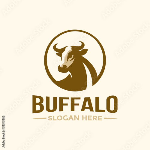 buffalo bull logo design vector template