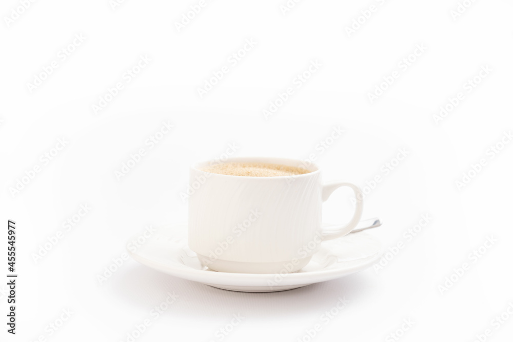Cup of coffee closeup on white background Cup of coffee closeup on white background