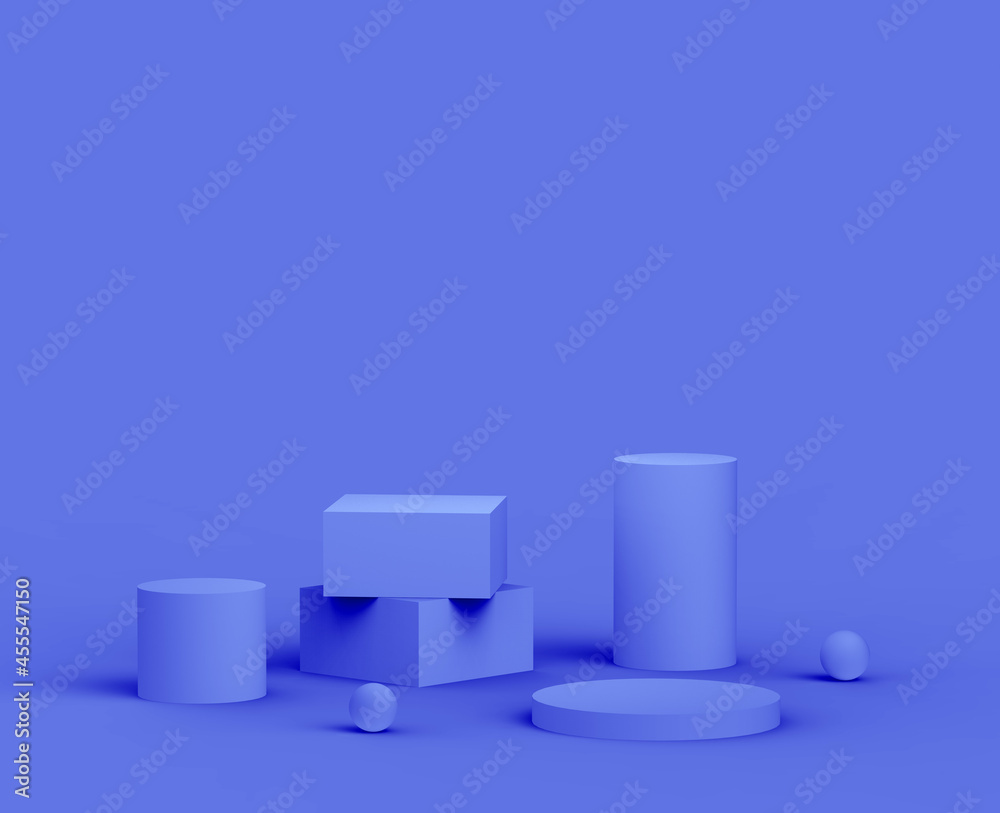 3d royal blue and purple platform minimal studio background. Abstract 3d geometric shape object illustration render. Display for cosmetics and beauty fashion product. 3d royal blue and purple platform minimal studio background. Abstract 3d geometric shape object illustration render. Display for cosmetics and beauty fashion product.