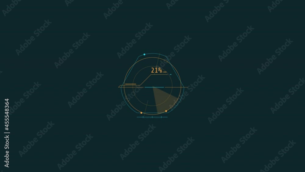 Looped animation of a round load indicator HUD element. Looped animation of a round load indicator HUD element.