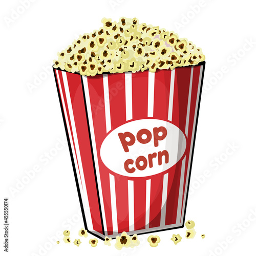 PopCorn Box for Watching Movies Vector Cartoon Illustration Holiday