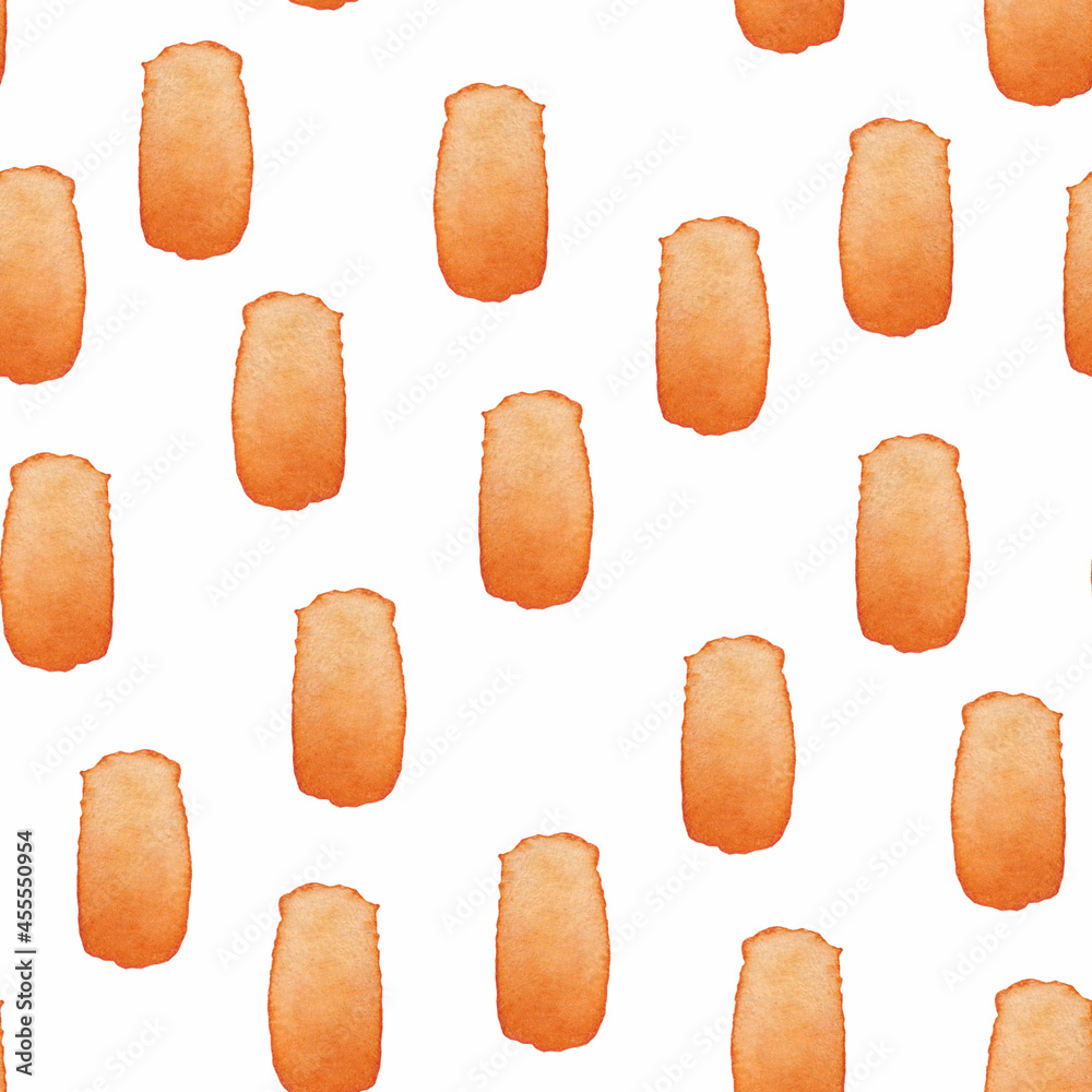 Hand Painted Brush Stroke Seamless Watercolor Pattern. Abstract watercolour shapes in Orange Color. Artistic Design for Fabric and Background Hand Painted Brush Stroke Seamless Watercolor Pattern. Abstract watercolour shapes in Orange Color. Artistic Design for Fabric and Background