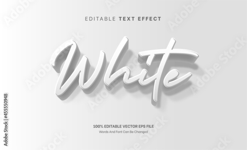 White 3D Luxury Emboss Editable Text Effect, Editable Font Style Theme