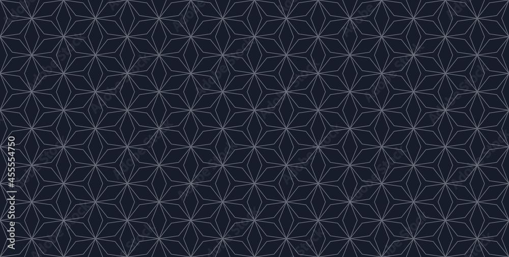 Vector abstract geometric seamless pattern. Thin lines texture, hexagonal floral lattice, mesh, grid. Oriental traditional luxury background. Subtle dark blue ornament, repeat tiles, modern design Vector abstract geometric seamless pattern. Thin lines texture, hexagonal floral lattice, mesh, grid. Oriental traditional luxury background. Subtle dark blue ornament, repeat tiles, modern design