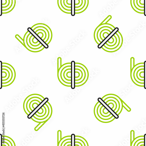Line Climber rope icon isolated seamless pattern on white background. Extreme sport. Sport equipment. Vector