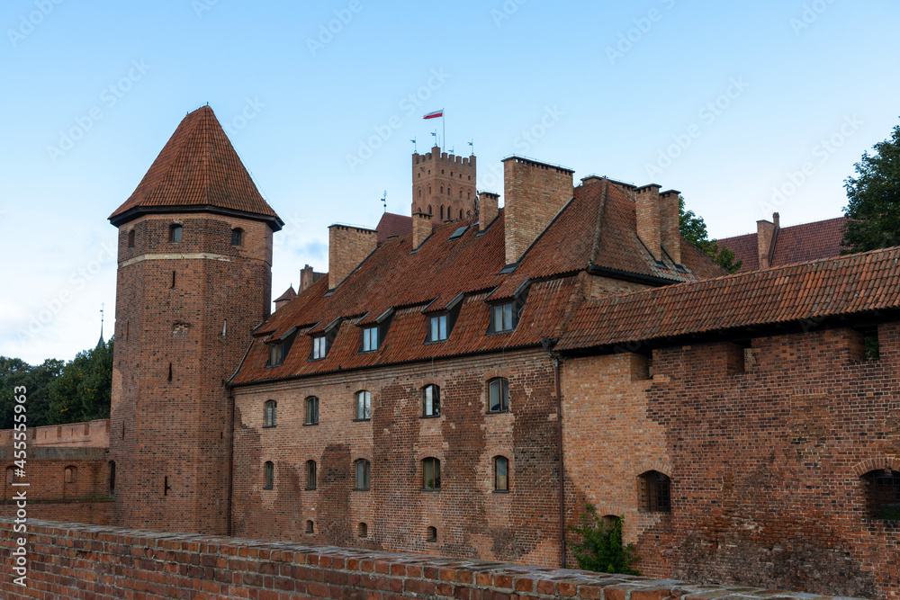 view of the historic Malbork Castle in northern Poland