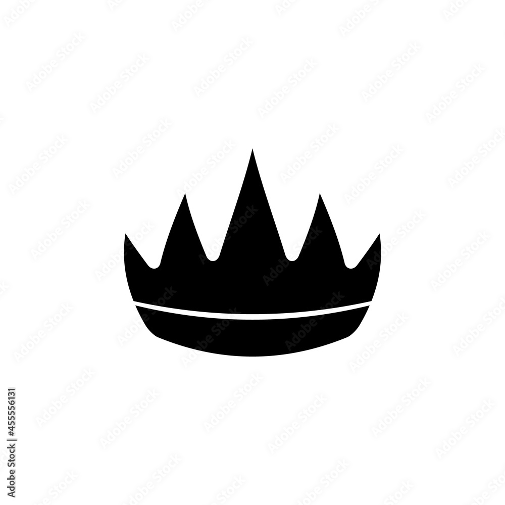 A simple icon in the form of a crown in a flat black style on a white background. A simple icon in the form of a crown in a flat black style on a white background.