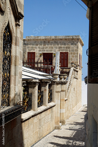 narrow alleys of Lindos on Rhoes Island photo