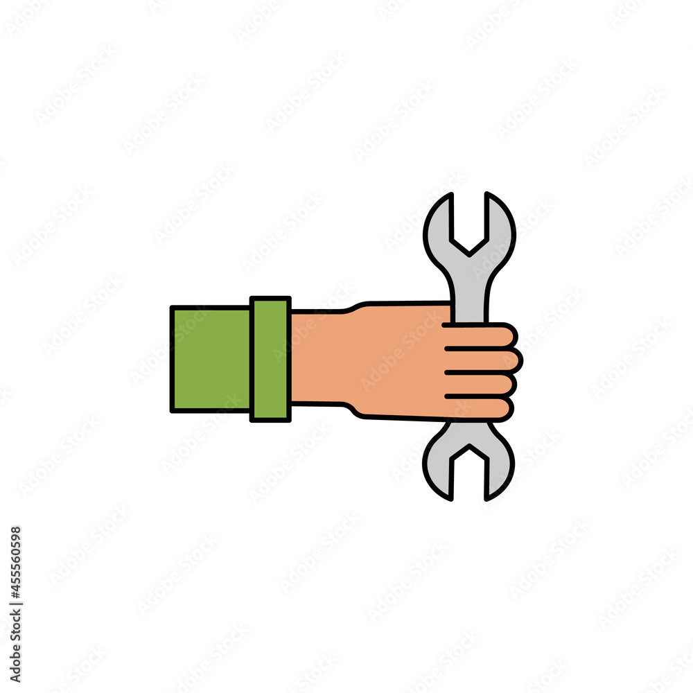 hand, repair, service line icon colored. element of car repair illustration icons. Signs, symbols can be used for web, logo, mobile app, UI, UX hand, repair, service line icon colored. element of car repair illustration icons. Signs, symbols can be used for web, logo, mobile app, UI, UX