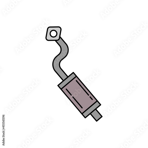 exhaust pipe, pollution, automobile line icon colored. element of car repair illustration icons. Signs, symbols can be used for web, logo, mobile app, UI, UX