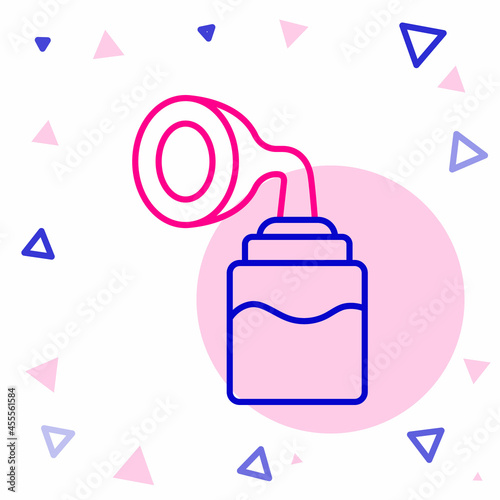 Line Breast pump icon isolated on white background. Colorful outline concept. Vector