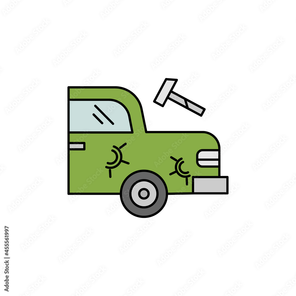 car service, hammer, repair line icon colored. element of car repair illustration icons. Signs, symbols can be used for web, logo, mobile app, UI, UX car service, hammer, repair line icon colored. element of car repair illustration icons. Signs, symbols can be used for web, logo, mobile app, UI, UX