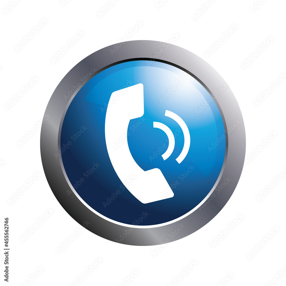 Call icon on modern blue circle for button. Vector illustration. Call icon on modern blue circle for button. Vector illustration.