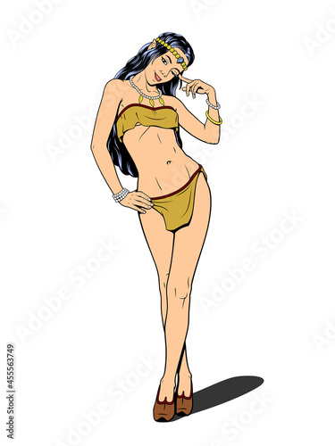 Wild Sexy Genie Girl. Pin Up, Pop Art Style.