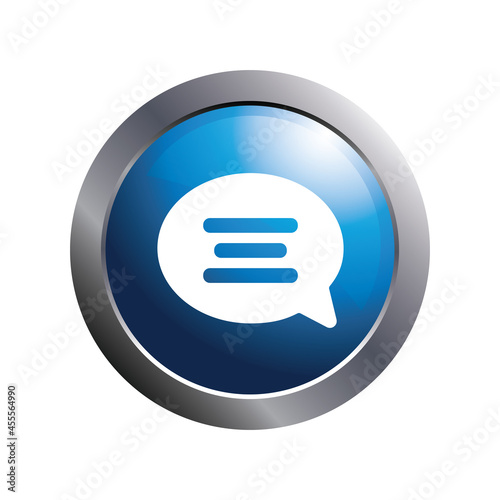 Blue web button with chat icon.