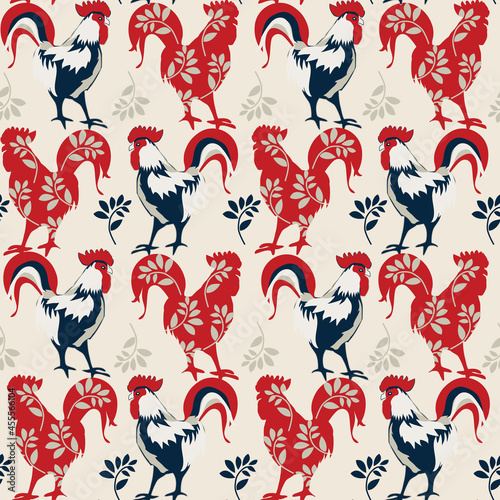 pattern with rooster