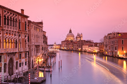 View of the Grand Canal and the Basilica of Santa Maria della Salute, from the Bridge of Academy, Venice, Italy © Massimo Pizzotti