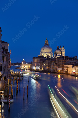 Fototapeta Naklejka Na Ścianę i Meble -  View of the Grand Canal and the Basilica of Santa Maria della Salute, from the Bridge of Academy, Venice, Italy