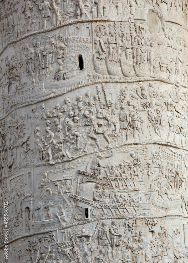 Details of the 98 feet Trajan's column, Rome, Italy Details of the 98 feet Trajan's column, Rome, Italy