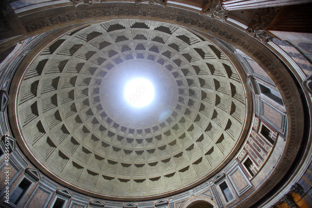 Interior of the Pantheon's dome, Rome, Italy