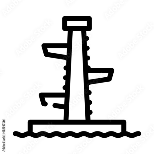 jumping tower line icon vector. jumping tower sign. isolated contour symbol black illustration