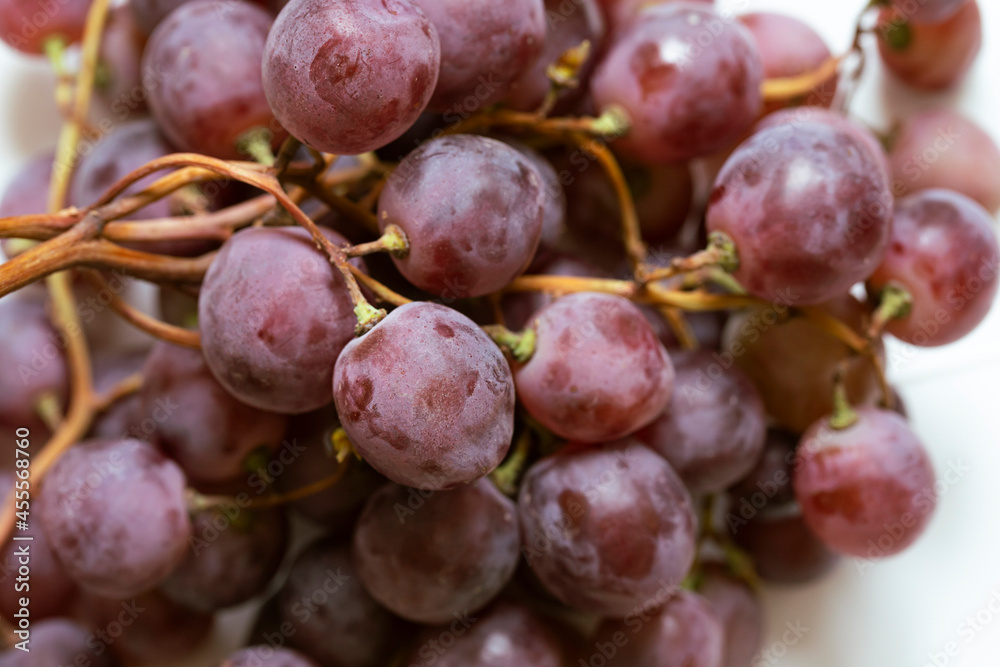 Organic italian ripe red globe grape close up macro Organic italian ripe red globe grape close up macro