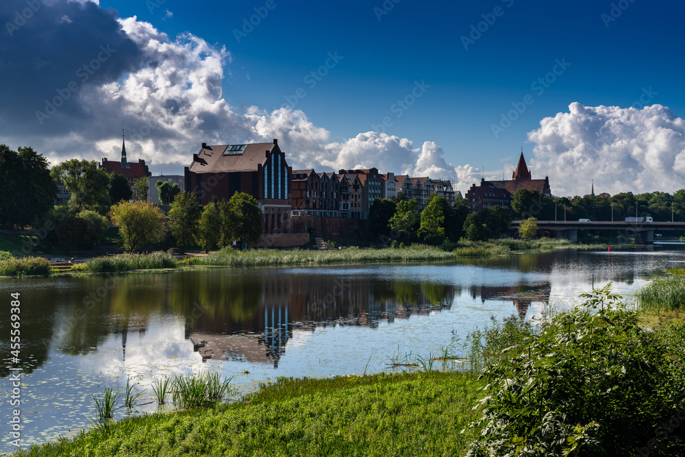 the village of Malbork on the Nogat River in northern Poland