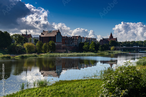 the village of Malbork on the Nogat River in northern Poland