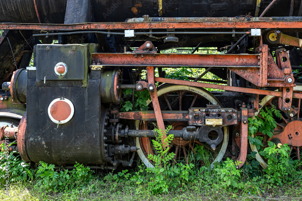 Steam engine of the old locomotive