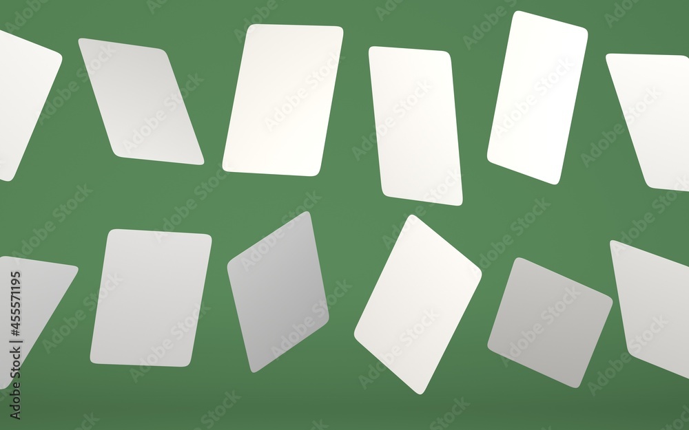 Playing cards mockup deck of playing cards isolated in white background 3D rendering illustration 