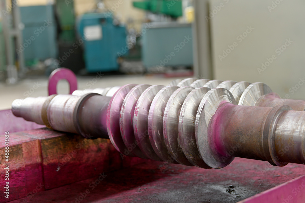 Worm shaft in warehouse, tool making in production.