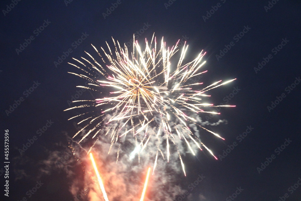 fireworks fireworks on a dark blue background white festive mood new year Christmas birthday