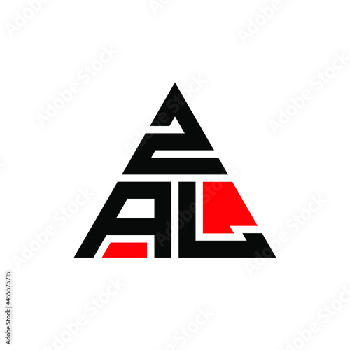 ZAL triangle letter logo design with triangle shape. ZAL triangle logo design monogram. ZAL triangle vector logo template with red color. ZAL triangular logo Simple, Elegant, and Luxurious Logo. ZAL 