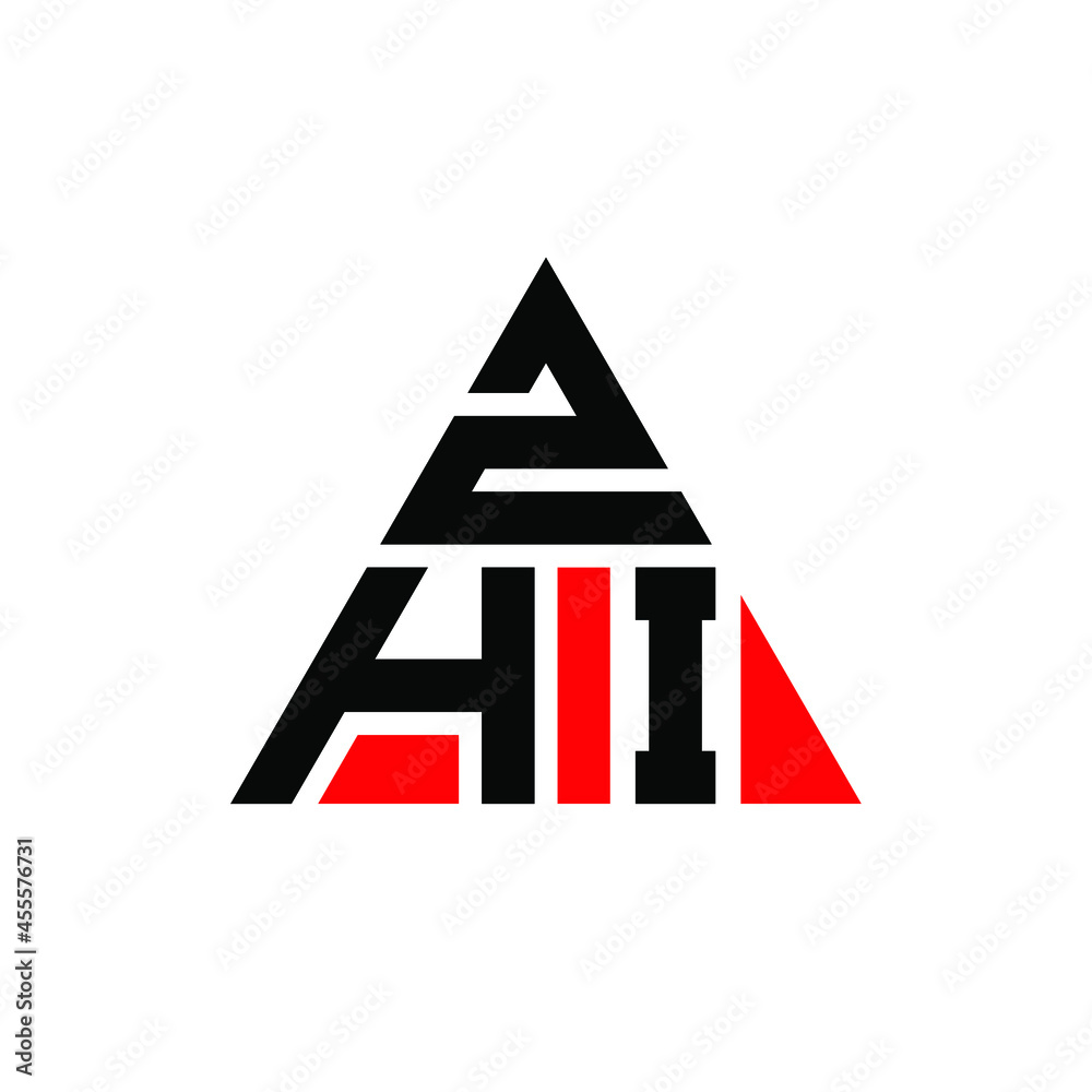 ZHI triangle letter logo design with triangle shape. ZHI triangle logo design monogram. ZHI triangle vector logo template with red color. ZHI triangular logo Simple, Elegant, and Luxurious Logo. ZHI 