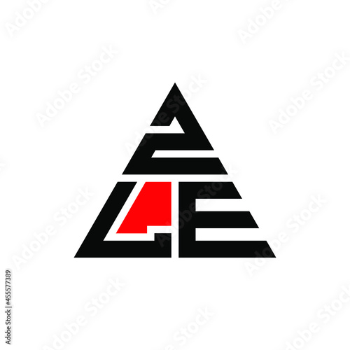ZLE triangle letter logo design with triangle shape. ZLE triangle logo design monogram. ZLE triangle vector logo template with red color. ZLE triangular logo Simple, Elegant, and Luxurious Logo. ZLE 